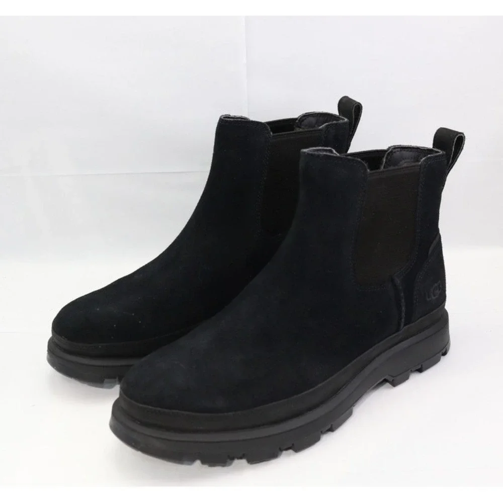UGG CHELSEA MEN BOOTS LEATHER Black Size 7 / UK 6 / EU 40 / JP 25